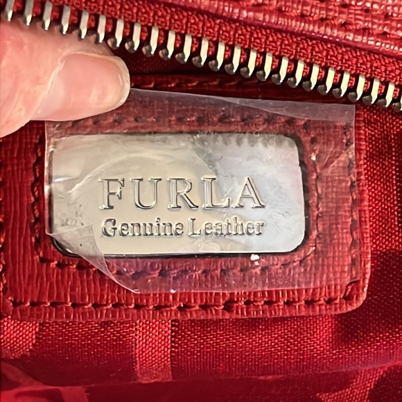 Authentic New Furla Elena Medium Leather Satchel Bag and Wallet in Ruby Red EUC - Picture 16 of 16